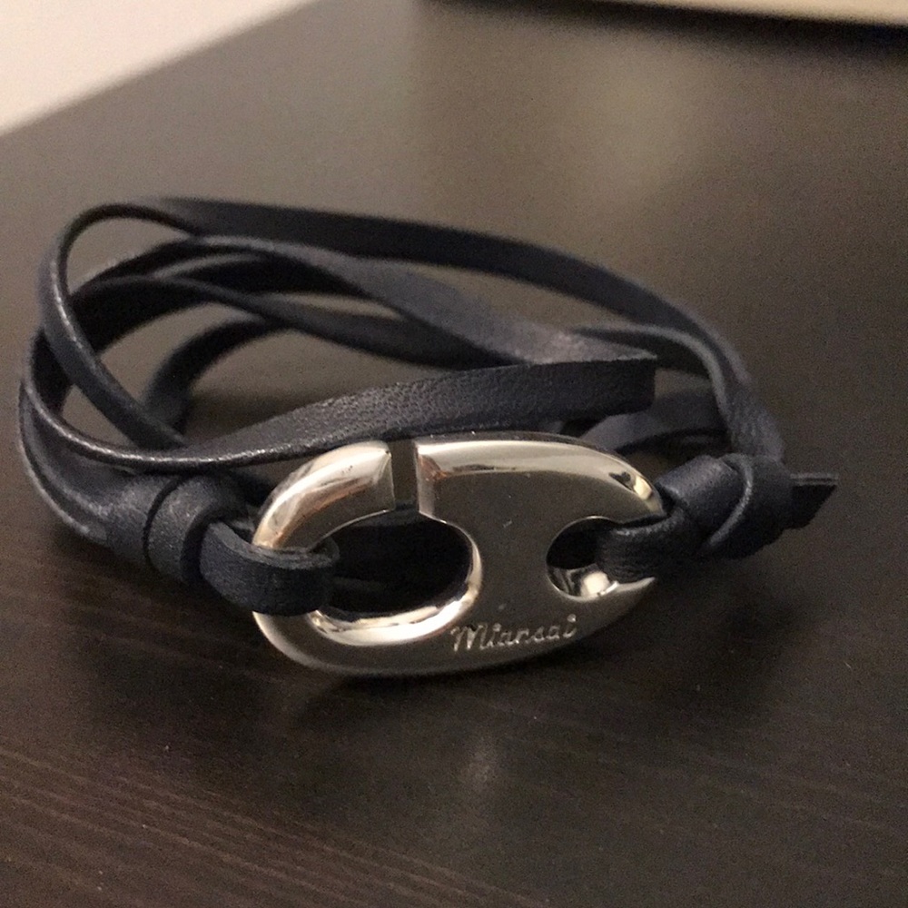 Miansai Brummel Hook Leather Wrap bracelet